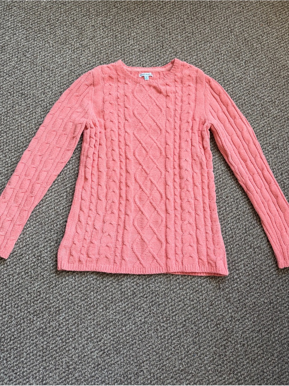 Croft & Barrow Coral Cable Knit Crew Neck Sweater
